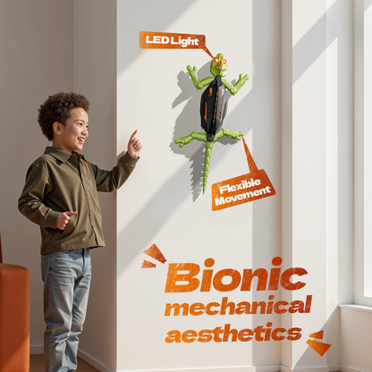 LOVILDS Wall Crawler Gecko - LED RC Toy for Indoor Family Fun & Prank Gifts