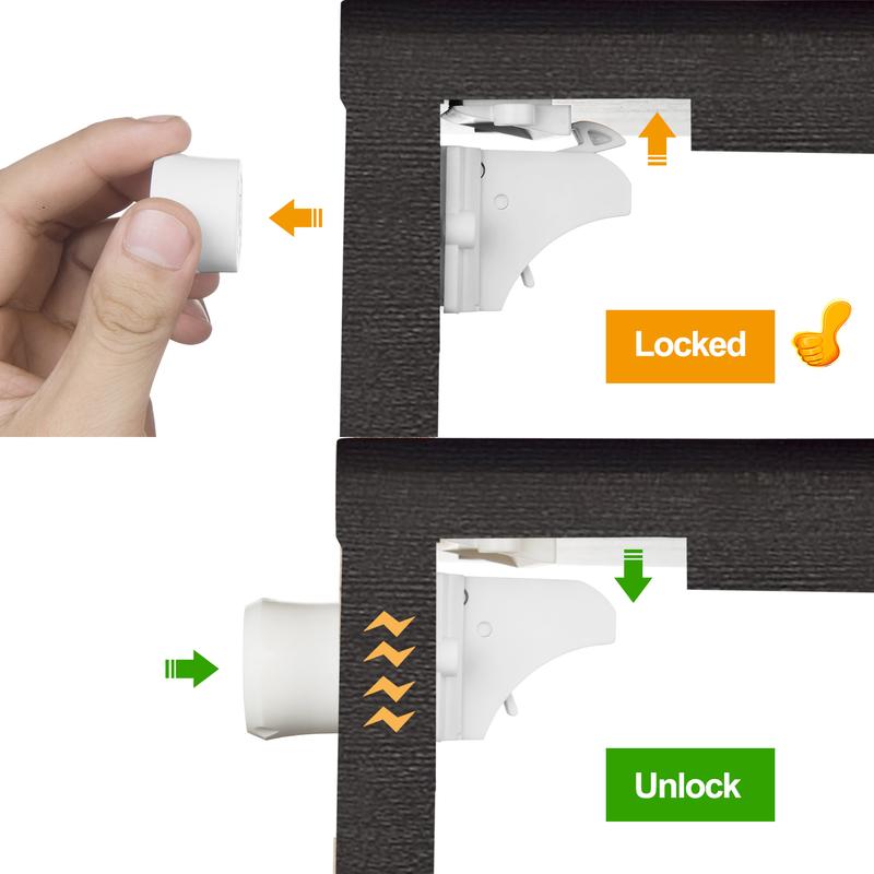 ✨ Baby-proof magnetic cabinet locks and mom-tested child safety locks, invisible protection, visible peace of mind.